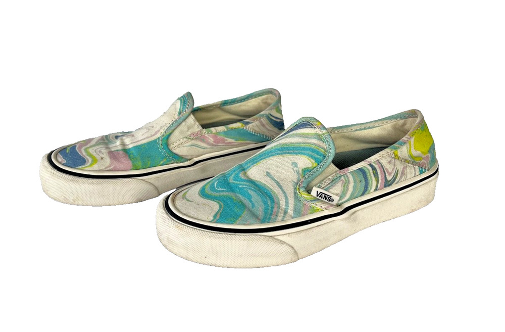 Vans Slip On Marbled Swirl Canvas Shoes Women 5 Men 3.5 Ultracush